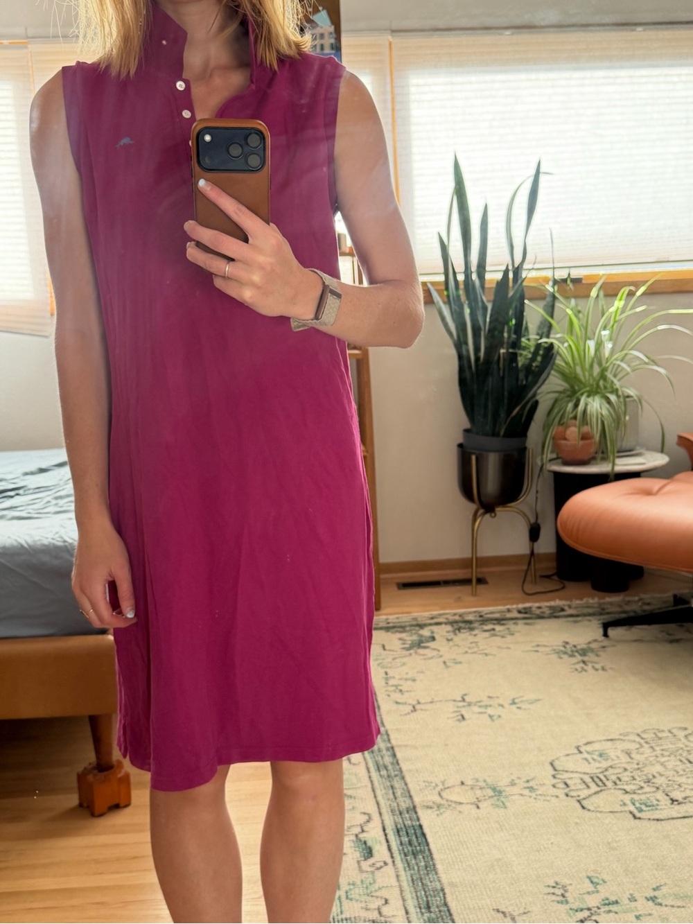Tommy Bahama Sleeveless Magenta Polo Dress